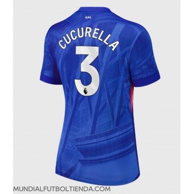 Camiseta Chelsea Marc Cucurella #3 Primera Equipación Replica 2025-26 para mujer mangas cortas Camiseta Chelsea Marc Cucurella #3 Primera Equipación Replica 2025-26 para mujer mangas cortas